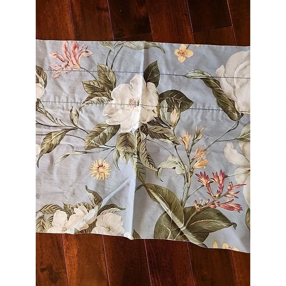 Crown Craft Valance Magnolia Garden Images Floral Valance‎ Periwinkle Blue